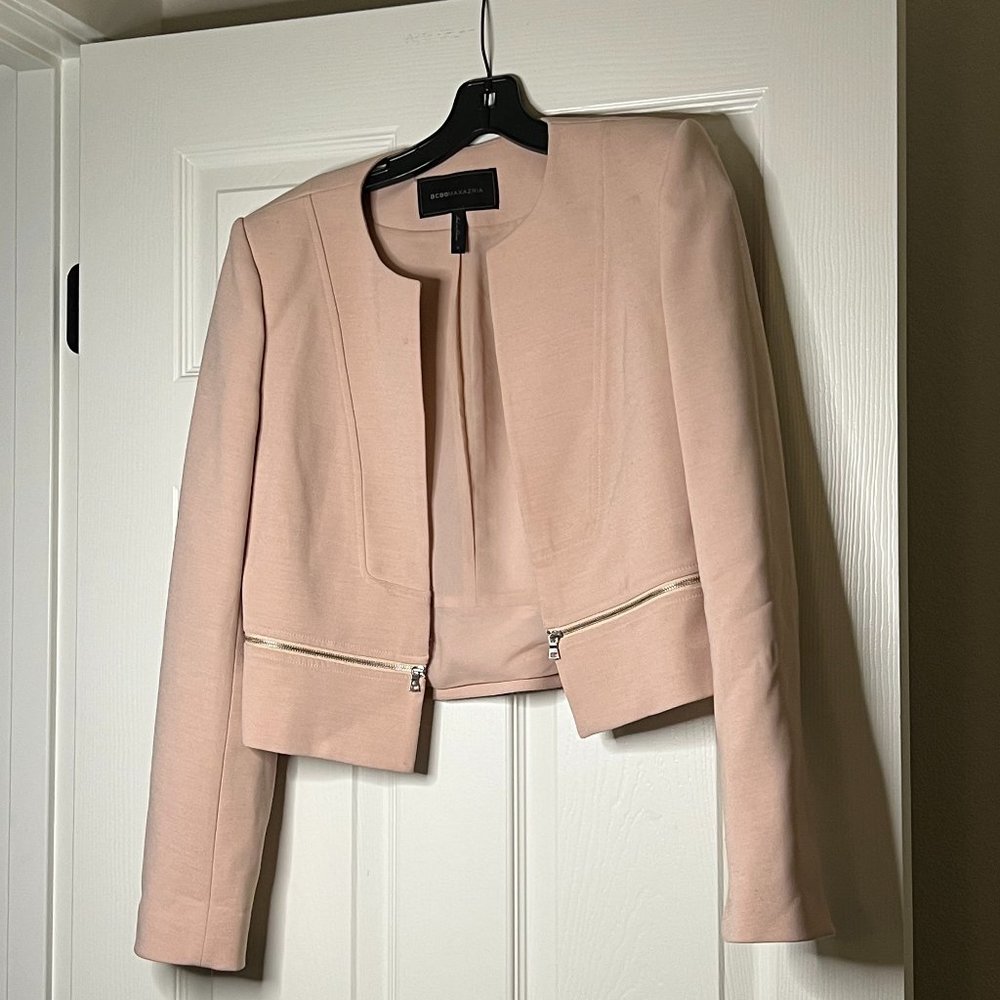 BCBG MAXAZRIA Marcus Cropped Jacket Dusty Rose S | MSRP $268